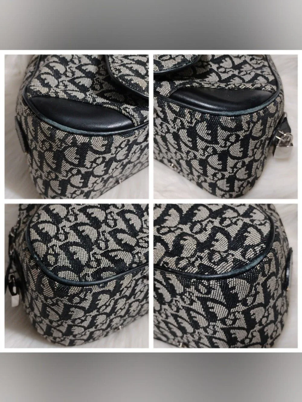 SALE! Christian Dior Trotter Double Saddle Canvas/Leather Discontinued Handbag